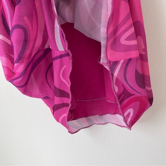 Princess Polly Rosey Pink Retro Slim Fitting Mesh Lace Mini Dress Size 6 - Picture 7 of 9